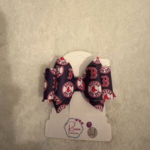 Kids Boston Red Sox Hair Bow - Navy and Red